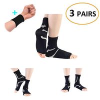 Plantar Fasciitis Socks (3 Pairs) Compression Foot Sleeves Men Women Ankle Brace with Arch Support 15-20 mmHg for Pain Relief Heel Pain and Treatment (Women S 5-7.5)