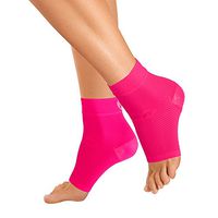OrthoSleeve FS6 Compression Foot Sleeve (One Pair) for Plantar Fasciitis, Heel Pain, Achilles Tendonitis and Swelling