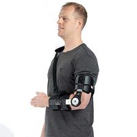 Hinged ROM Elbow Brace, Adjustable Post Op Elbow Brace with Strap for Support Post Op Injury Recovery Left Arm.