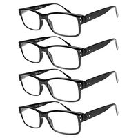 Vista Vision Fashionable squaredesign spring hinge reading glasses (4 Pack Black, 2.50)