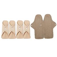 TBATM 6pcs Menstrual Care Pad Reusable Women's Pads Net Dry Day & Night Set Organic Cotton Washable Panty Liner Regular Flow/Overnight,340mm