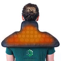 Jade Heating Pad for Back Pain Relief | Far Infrared Jade and Tourmaline Mat | Genuine Stones, Digital Control, Travel Bag and USA Support | NO EMF for Clinical Use (Upper Body 26 x 22 Inches)