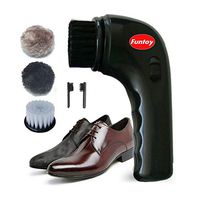 Electric Shoe Shine Kit,Funtoy Electric Shoe Polisher Brush Shoe Shiner Dust Cleaner Portable Wireless Leather Care Kit for Shoes, Bags, Sofa (Black)