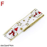 DAWEIF Christmas Printed Ribbon DIY Handmade Gift Wrapping Ribbon for Christmas Tree Hanging Decor