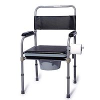 WDDMFR Adjustable Commode Chair,Foldable Toilet Bathroom Chair Disability Mobility Aid Suitable for Bedroom, washroom, Hospital