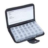 Pill Organizer Container Box with Carrying Case - Travel Weekly 7-Day Pill Organizer Box & 4 Times a Day Medicine Reminder, Vitamin Storage Case