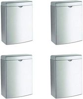 Bobrick 270 Contura Sanitary Napkin Receptacle, Rectangular, Stainless Steel, 1gal (Pack of 4)
