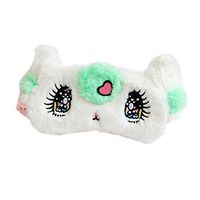 ACTLATI Cute Plush Rabbit Eye Mask Sleeping Blindfold for Travel Home Office Rest Green