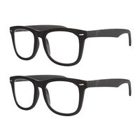 SHINU Black PC Frame Progressive Multifocal Lens Computer Reading Glasses-SH033 (2 pairs set, 0/200)