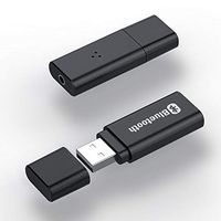 Bluetooth Transmitter Receiver 2-in-1 V5.0, Juya Wireless Audio Adapter with 3.5mm AUX for Car Headphones PC TV Home Stereo, USB Power Supply, Black