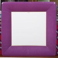 Caspari 24 Disposable Square Dinner Paper Plates - Grosgrain Border - Aubergine