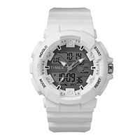 Timex Unisex TW5M23700 DGTL Mako Digital 44mm White/White Silicone Strap Watch