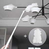 Telescoping Microfiber Duster Flexible Washable 360 Degree Head, Set of 2 Extension Pole Bendable Brush Long Hand Dusting Brush with Cleaning Cloth for Car Ceiling Fan Blinds Cobweb