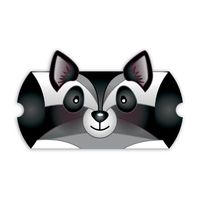 Jillson Roberts Animal-Shaped Pillow Boxes, Black/White Raccoon, 6-Count (GCA006)