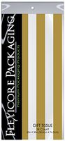 Flexicore Packaging Gold Striped Gift Wrap Tissue Paper Size: 20 Inch X 30 Inch | Count: 24 Sheets | Color: Gold Striped