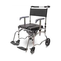 JJZXPJ Commode Chair， Shower Chair with Wheels Adjustable Height with Padded Seat Shower Bedside Commode Chair with Casters and Pedal Transport Toilet Commode for The Elderly，Patient