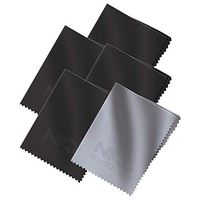 Microfiber Cleaning Cloths, 5 Pack - Eyeglass Cleaner, Cleans Glasses, Phone, Camera Lenses, Computer Screen, Jewellry - Safe for All Coated Lenses - 6 x 7 Inch, Black, Grey