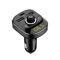 Leoie Dual USB Charger Bluetooth Car Handsfree Kit Wireless FM Transmitter Lossless MP3 Player with Type-c Fast Charging Port
