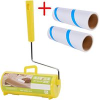 Creation Core Refillable Sticky Lint Roller Pet Hair Removers with Cover Cage and 2 Replacement Roll For Clothes Furniture Car and Pets Yellow