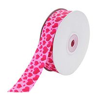 AMOSFUN Valentines Day Heart Printed Ribbon Roll Wrapping Ribbon Polyester Flowers Gift Packing Ribbon for Wedding Valentines Day Gift Decor Style 5