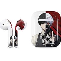 Skinit Decal Audio Skin for Apple AirPods with Lightning Charging Case - Officially Licensed Funimation Ken Kaneki Split Design