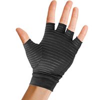 Pivit Copper Arthritis Gloves | Fingerless Compression Glove for Rheumatoid & Osteoarthritis | Cold Hand Hot Glove for Arthritic Joint Pain Symptom Relief | Open Finger for Computer Typing (Medium)