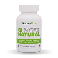 NaturesPlus GI Natural Total Digestive Wellness - 90 Vegetarian Tablets, Bilayer - Natural Gut Health Supplement - Probiotics, Prebiotics, Enzymes - Gluten-Free - 30 Servings