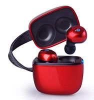 Stylish True Wireless Earbuds with Portable Charging Case, Bluetooth Earphone, Sport Bluetooth Headphones, Passive Noise Cancellation, iPX4 Sweatproof, Auto Pairing, iOS & Android Support A7-Red
