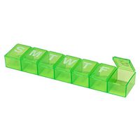 Ezy Dose Travel (7-Day) Pill, Medicine, Vitamin Organizer Box | Weekly, Daily Planner | XL Compartments | Colored Lids