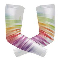 LEVEIS Rainbow Color Arm Sleeves UV Protection for Men Women Sunblock Protective Gloves Running Golf Cycling Driving Long Arm Cover 1 Pair