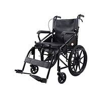 FLYSXP Wheelchair Lightweight Travel Chair Puncture Collision Carrying Wheelchair Aging Handicapped Handcart Portable Transport Folding Wheelchair Portable Wheelchair