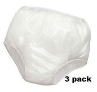 3PK Reliamed Adult Waterproof Soft Vinyl Plastic Pant Diaper Incontinent S-XXL (Adult Medium Fits 26"-34" waist)
