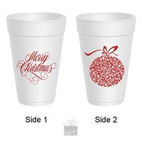 Christmas Styrofoam Cups - Merry Christmas Ornament (10 cups)