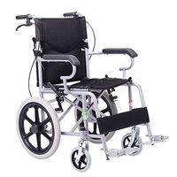 Folding Wheelchair Elderly Lightweight Manual Wheelchair Travel Portable Wheelchair Child Wheelchair (Color : Black)