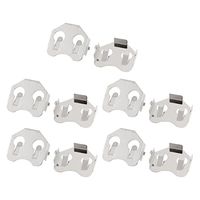 uxcell 10Pcs Silver Tone Metal CR2032 Lithium Button Coin Battery Plate CCR-2003