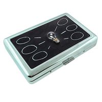 Lightbulb Ideas Em1 Hip Silver Cigarette Case Id Holder Metal Wallet 4" X 2.75" RFID Protection