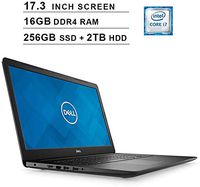 Dell 2019 Newest Inspiron 17 3780 17.3 Inch FHD 1080p Laptop (Intel 4-Core i7-8565U up to 4.6GHz, 16GB DDR4 RAM, 256GB SSD (Boot) + 2TB HDD, Intel UHD 620, WiFi, Bluetooth, HDMI, Win 10) (Renewed)