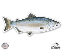 GT Graphics Pink Alaskan Salmon - 3" Vinyl Sticker - for Car Laptop I-Pad Phone Helmet Hard Hat - Waterproof Decal