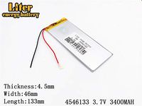 3.7V 3400mAh 4546133 Lithium Polymer Ion Rechargeable Battery Lithium Polymer Li-Po Battery for MP4 GPS MP3 Bluetooth Stereo DIY Gift
