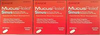 MAJOR Mucus Relief Sinus Congestion Tablets 60 ea (Pack of 3)