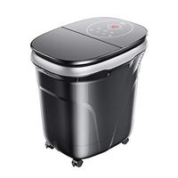 Foot Massagers Foot Bath Footbath Automatic Foot Bath Electric Heating steam Foot Bath Barrel Foot Foot Massage deep Bucket Massage Tools (Color : Black, Size : 48.54047.5cm)