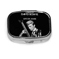 GloriaNguyen David Bowie Stainless Steel Square Pill Box Medicine Vitamin Organizer Holder Decorative Box Gift