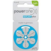 30 x Size p675 PowerOne IMPLANT Plus Cochlear Hearing Aid Batteries
