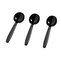 Flairware Heavy Duty Box Bulk Disposable Plastic Soup Spoon (1000/Case) Color: Black