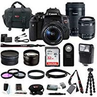 Canon EOS Rebel T6i DSLR with 18-55mm & 55-250mm Lenses and 32GB SDHC Accessory Bundle