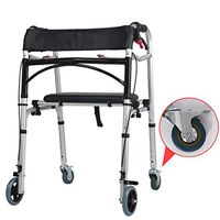 Mobility Drive Walking Aids 4 Wheels Foldable, Rollator Walker with Double Brake System, Medical Rolling Walker Height Adjustable Used for Seniors Walking,D