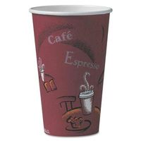 SOLO 316SIPK Bistro Design Hot Drink Cups, Paper, 16oz, Maroon, 50/Pack