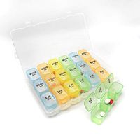 Weekly 7-Day Pill Organizer Box & 3 Times a Day Medicine Reminder with Snap Lids, Vitamin, Tablet and Medication Travel Storage Case