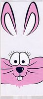 Easter Bunny Rabbit Cottontail Cello Party Favor Treat Bags 5" x 3" x 11 1/2" Pack of 25 (Large)