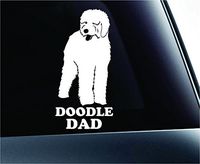 Goldendoodle Dad Dog Symbol Decal Paw Print Dog Puppy Pet Family Breed Love Car Truck Sticker Window (White), Decal Sticker Vinyl Car Home Truck Window Laptop